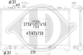 Diederichs DCM2270 - Radiator, engine cooling autospares.lv