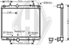 Diederichs DCM2799 - Radiator, engine cooling autospares.lv