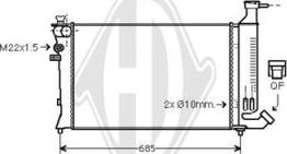 Diederichs DCM2745 - Radiator, engine cooling autospares.lv