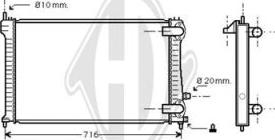 Diederichs DCM2765 - Radiator, engine cooling autospares.lv