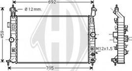 Diederichs DCM2711 - Radiator, engine cooling autospares.lv