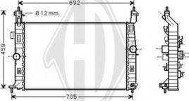 Diederichs DCM2712 - Radiator, engine cooling autospares.lv