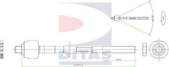 Ditas A2-5349 - Inner Tie Rod, Axle Joint autospares.lv