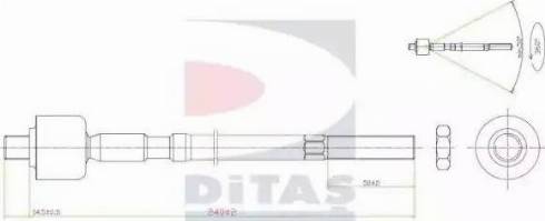 Ditas A2-5387 - Inner Tie Rod, Axle Joint autospares.lv