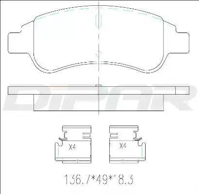 Ditas DFB3626 - Brake Pad Set, disc brake autospares.lv