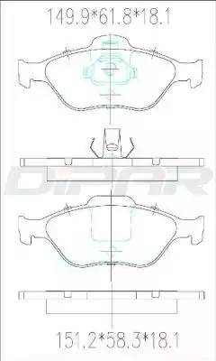 Ditas DFB2419 - Brake Pad Set, disc brake autospares.lv