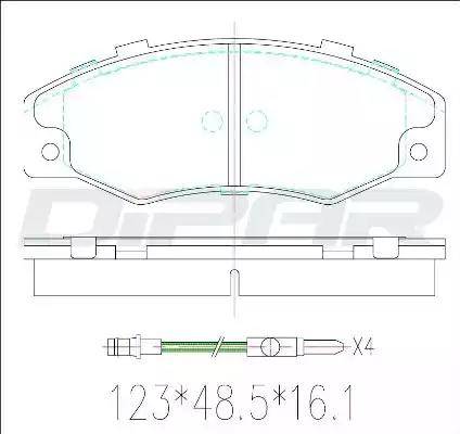 Ditas DFB2306 - Brake Pad Set, disc brake autospares.lv