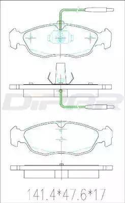 Ditas DFB2708 - Brake Pad Set, disc brake autospares.lv