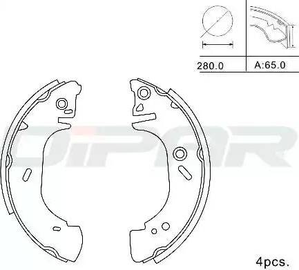 Ditas DPB1008 - Brake Shoe Set autospares.lv