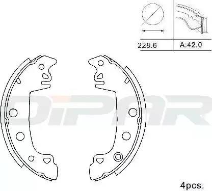 Ditas DPB1002 - Brake Shoe Set autospares.lv