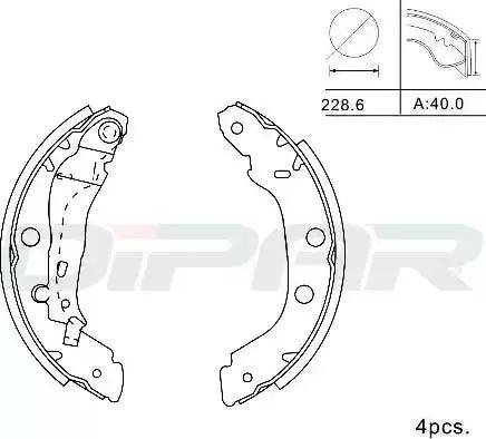 Ditas DPB1018 - Brake Shoe Set autospares.lv