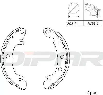 Ditas DPB1017 - Brake Shoe Set autospares.lv