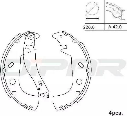 Ditas DPB1028 - Brake Shoe Set autospares.lv