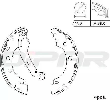 Ditas DPB1027 - Brake Shoe Set autospares.lv