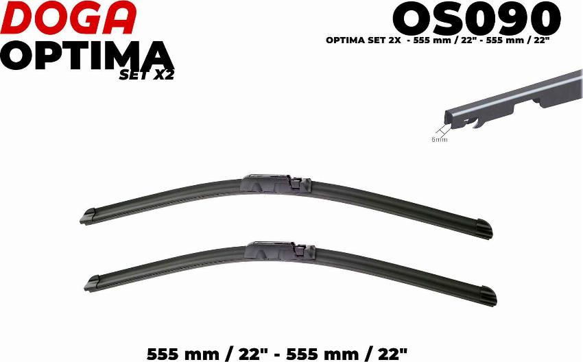 DOGA OS090 - Wiper Blade autospares.lv