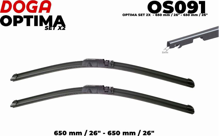 DOGA OS091 - Wiper Blade autospares.lv