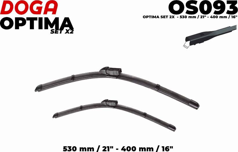 DOGA OS093 - Wiper Blade autospares.lv