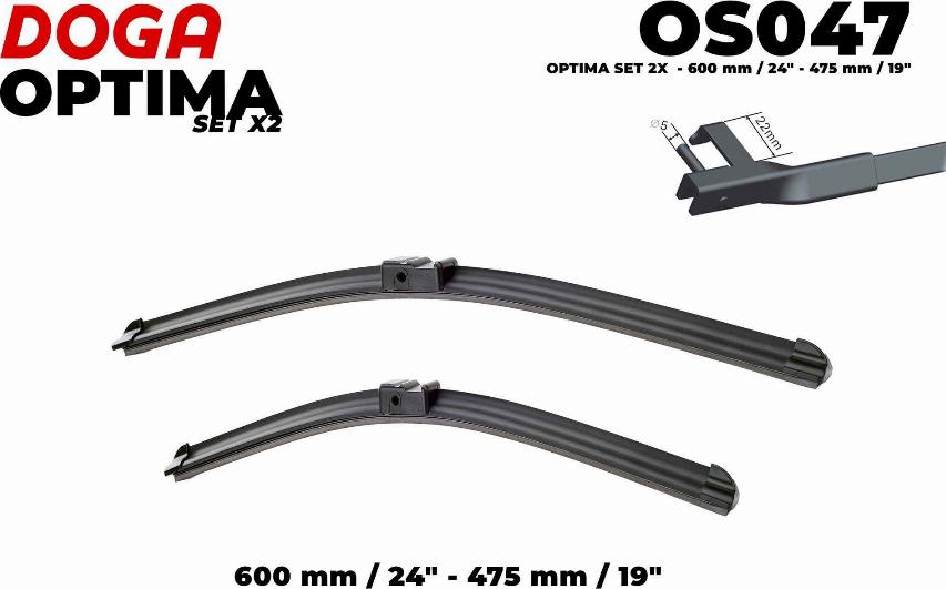 DOGA OS047 - Wiper Blade autospares.lv