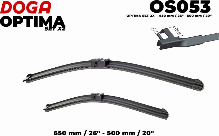 DOGA OS053 - Wiper Blade autospares.lv