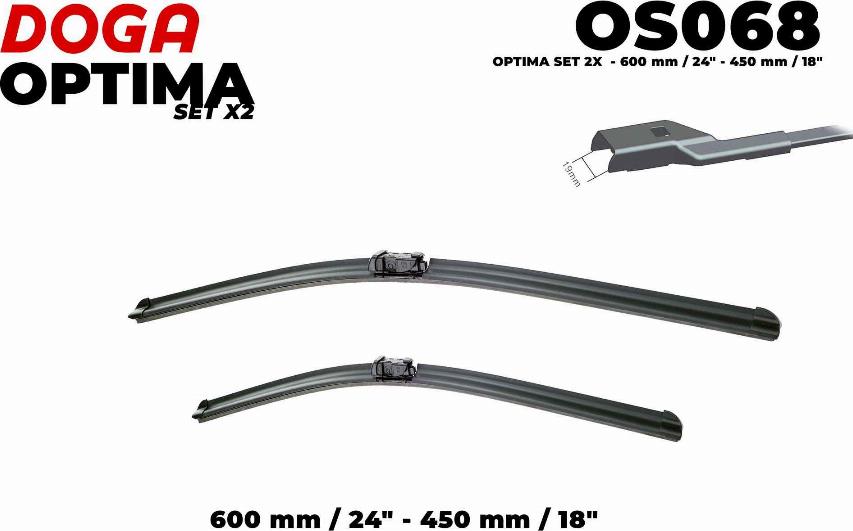 DOGA OS068 - Wiper Blade autospares.lv