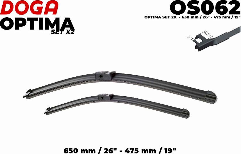 DOGA OS062 - Wiper Blade autospares.lv