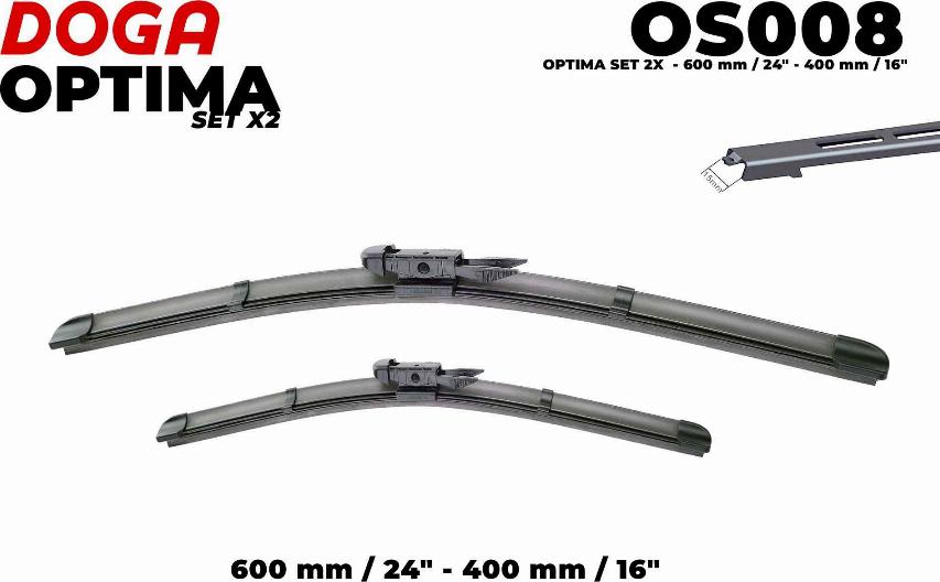 DOGA OS008 - Wiper Blade autospares.lv