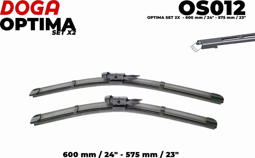 DOGA OS012 - Wiper Blade autospares.lv