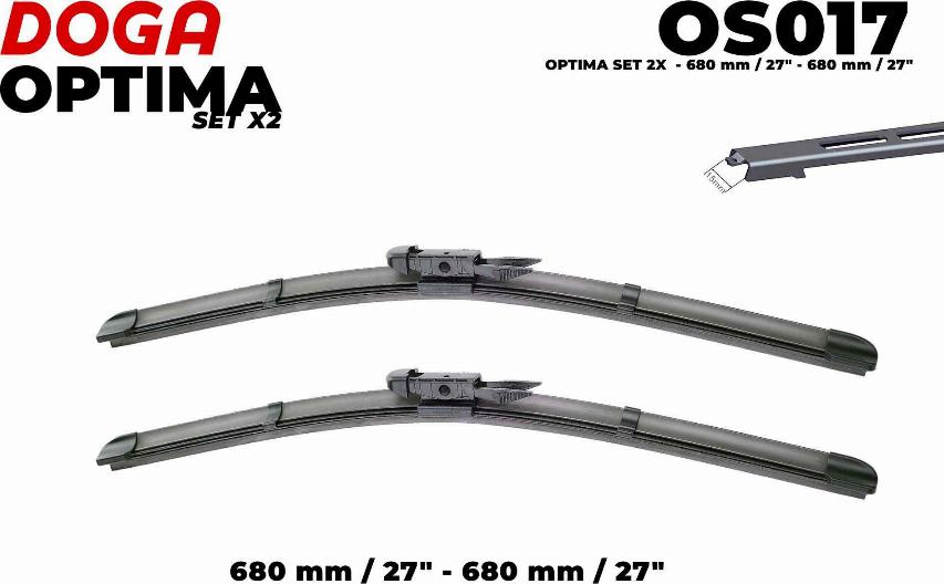 DOGA OS017 - Wiper Blade autospares.lv