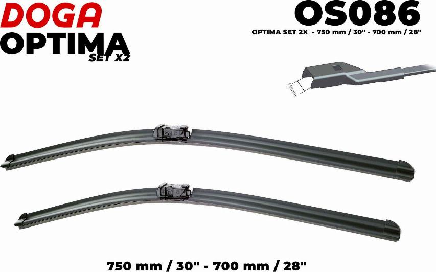 DOGA OS086 - Wiper Blade autospares.lv