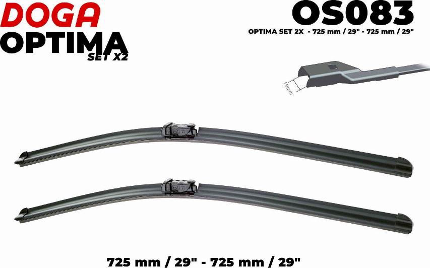 DOGA OS083 - Wiper Blade autospares.lv