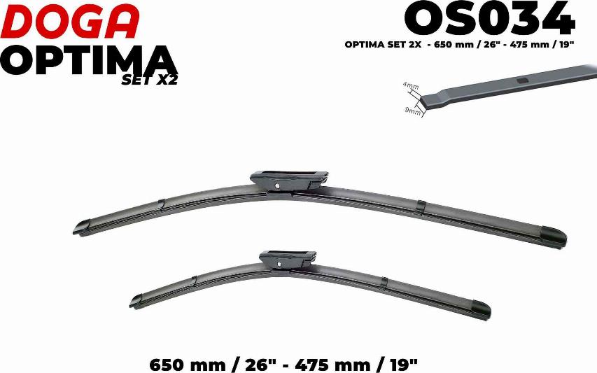 DOGA OS034 - Wiper Blade autospares.lv