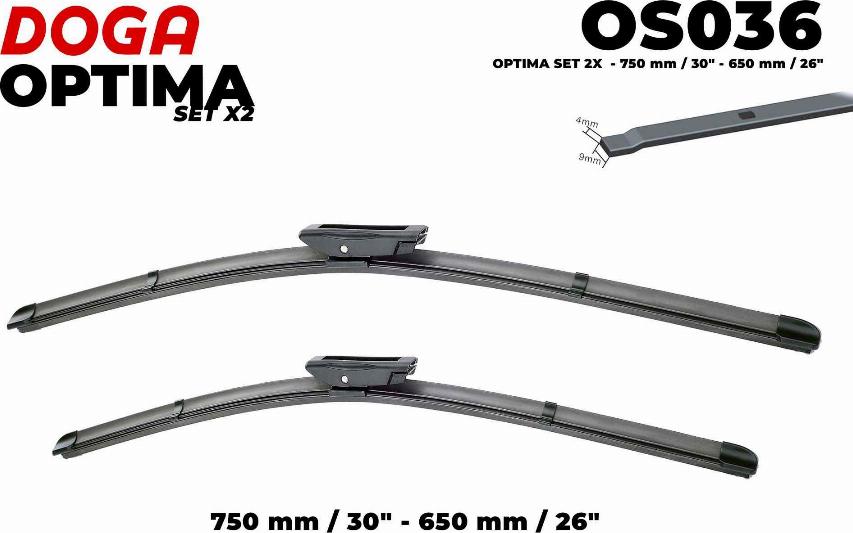 DOGA OS036 - Wiper Blade autospares.lv