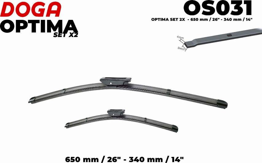 DOGA OS031 - Wiper Blade autospares.lv