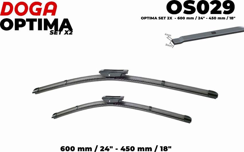 DOGA OS029 - Wiper Blade autospares.lv