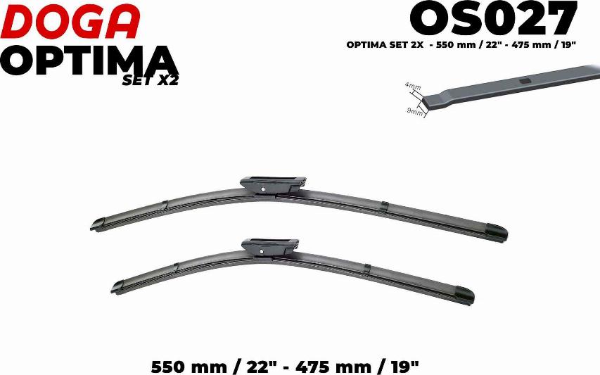 DOGA OS027 - Wiper Blade autospares.lv