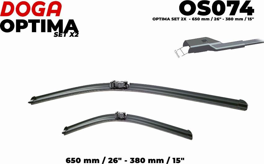 DOGA OS074 - Wiper Blade autospares.lv