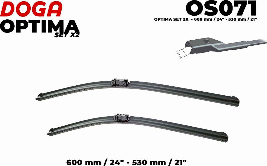 DOGA OS071 - Wiper Blade autospares.lv