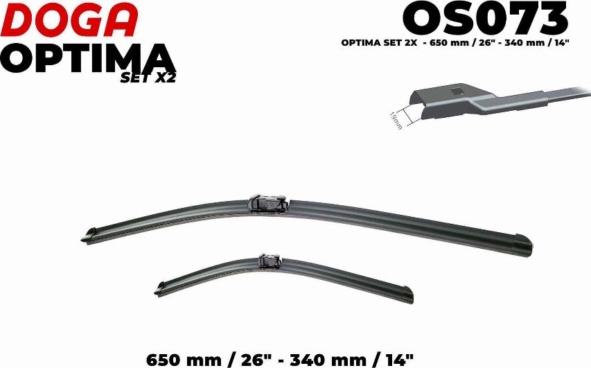 DOGA OS073 - Wiper Blade autospares.lv