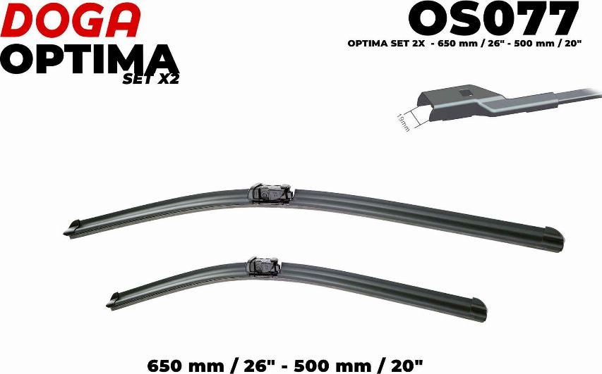 DOGA OS077 - Wiper Blade autospares.lv