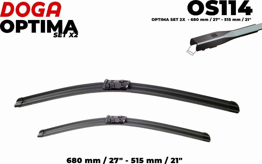 DOGA OS114 - Wiper Blade autospares.lv