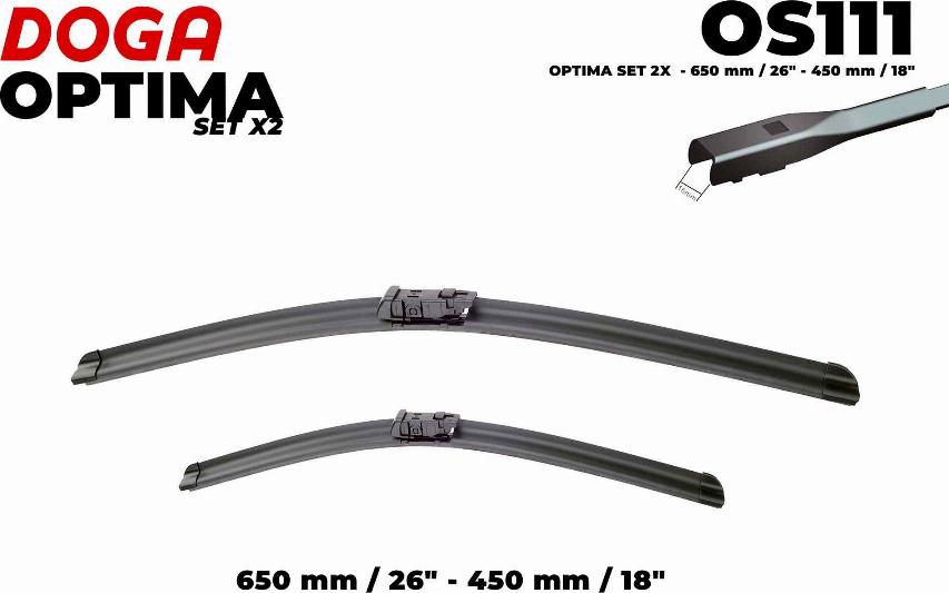 DOGA OS111 - Wiper Blade autospares.lv