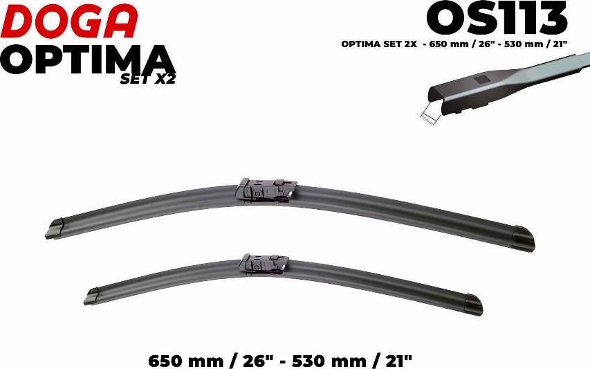 DOGA OS113 - Wiper Blade autospares.lv