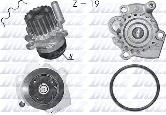 DOLZ A236 - Water Pump autospares.lv