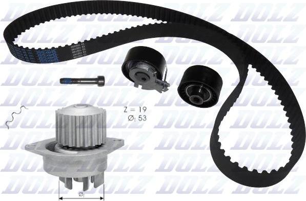 DOLZ KD049 - Water Pump & Timing Belt Set autospares.lv