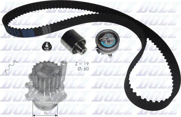 DOLZ KD054 - Water Pump & Timing Belt Set autospares.lv