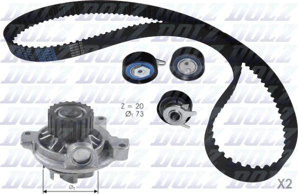 DOLZ KD052 - Water Pump & Timing Belt Set autospares.lv