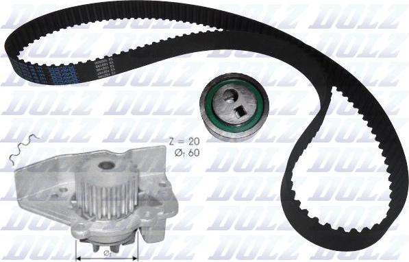 DOLZ KD030 - Water Pump & Timing Belt Set autospares.lv