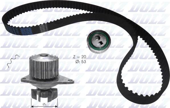 DOLZ KD026 - Water Pump & Timing Belt Set autospares.lv