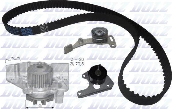 DOLZ KD023 - Water Pump & Timing Belt Set autospares.lv