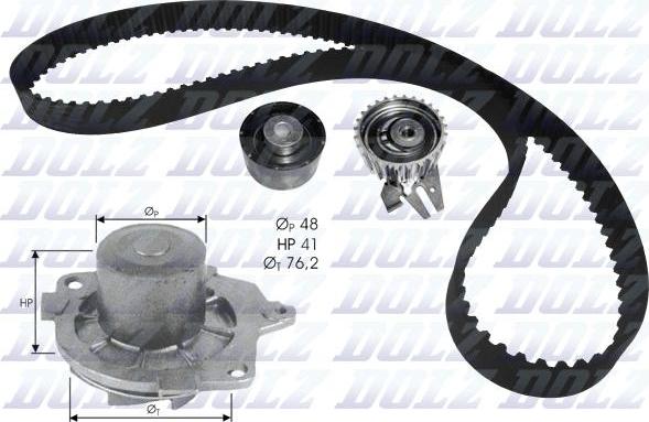 DOLZ KD114 - Water Pump & Timing Belt Set autospares.lv